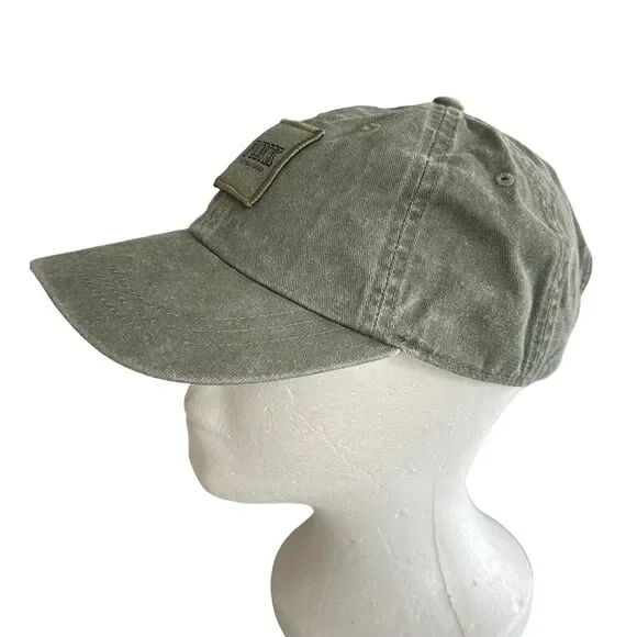 Victoria Secret PINK Baseball Cap Patch Logo Olive Green Cotton Adjustable Y2K - Picture 2 of 10